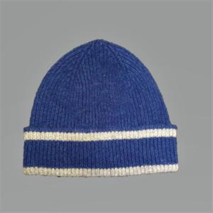 BLUE AND SILVER HAT 100% LAMBSWOOL